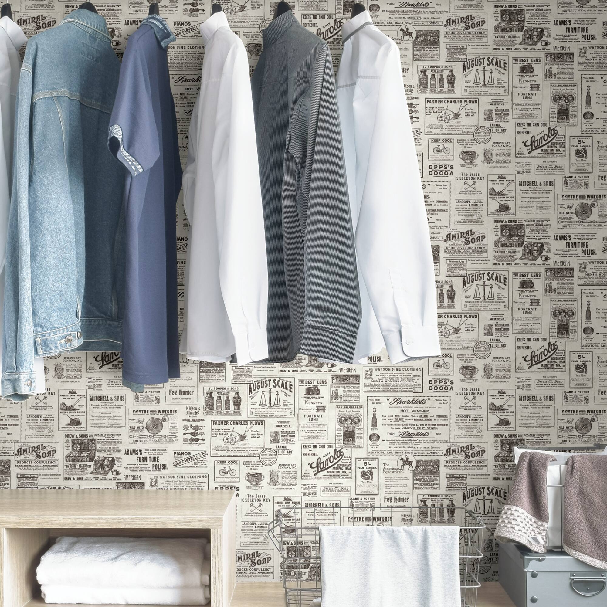 Wallpops Charcoal Published Peel & Stick Wallpaper